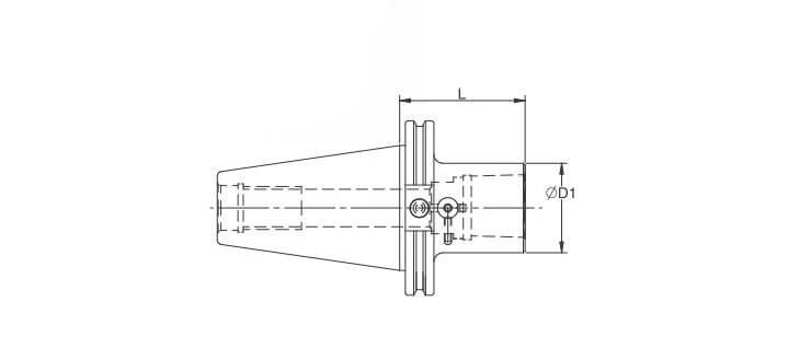 Polygonal Taper CAT50 X T5 Front Clamping Extension Adaptor Dia 50 L 80 (Compatible with Capto® Style C5)